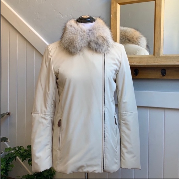 Ralph Lauren Black Label Fur Collar Puff Jacket in Tan - Picture 8 of 14